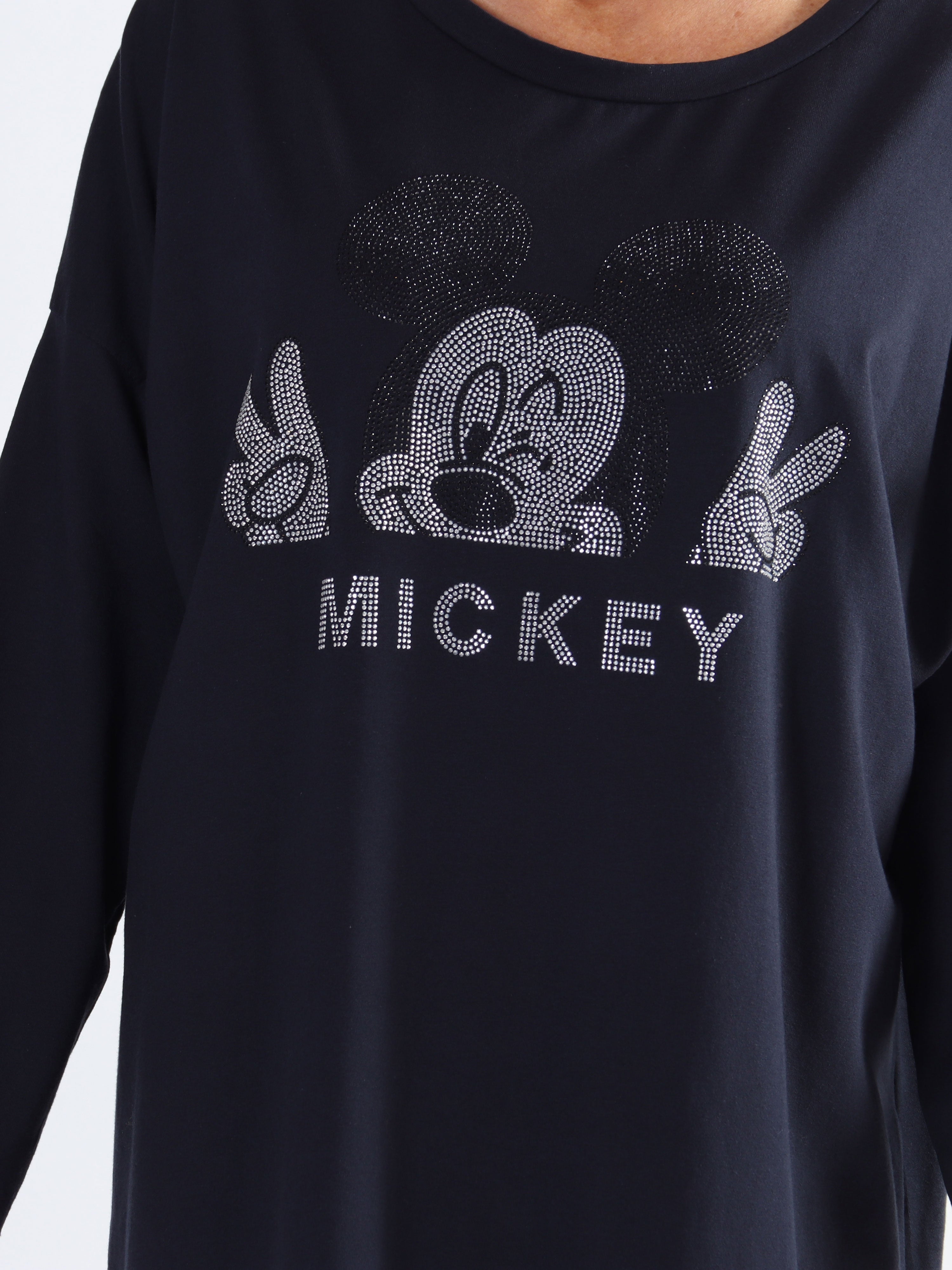 Amal Glitter - Plus size kjole i bomuld med tryk i similisten